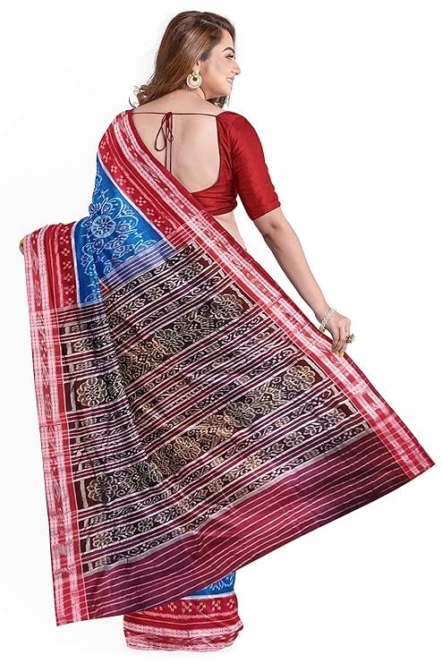 Odisha Sambalpuri Handloom Ikat Women Cotton Saree, Utkal Handloom Handmade Pure Cotton Khandua Saree, Ikkat Orissa Traditional Handloom Saree Without Blouse EMS9 - Saree