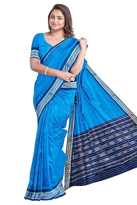 Odisha Sambalpuri Handloom Ikat Women Cotton Saree, Odisha Handloom Handmade Pure Cotton Khandua Saree, Ikkat Orissa Traditional Handloom Saree Without Blouse EMS11 - Saree