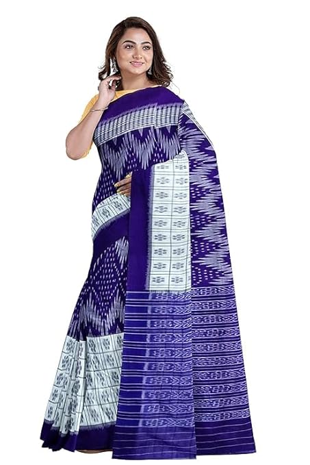 Odisha Sambalpuri Handloom Ikat Women Cotton Saree, Odisha Handloom Handmade Pure Cotton Khandua Saree, Ikkat Orissa Traditional Handloom Saree Without Blouse EMS34 - Saree