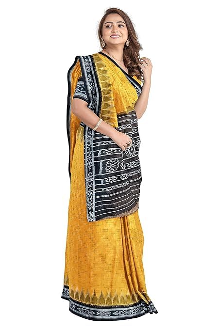 Odisha Sambalpuri Handloom Ikat Women Cotton Saree, Odisha Handloom Handmade Pure Cotton Khandua Saree, Ikkat Orissa Traditional Handloom Saree Without Blouse EMS38 - Saree