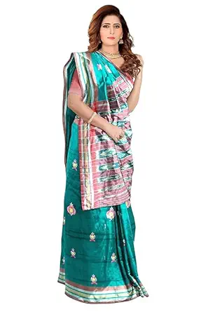 Odisha Sambalpuri Handloom Ikat Women Cotton Saree, Odisha Handloom Handmade Pure Cotton Khandua Saree, Ikkat Orissa Traditional Handloom Saree Without Blouse EMS52 - Saree