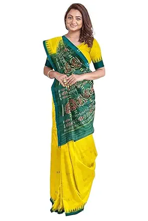 Odisha Sambalpuri Handloom Ikat Women Cotton Saree, Odisha Handloom Handmade Pure Cotton Khandua Saree, Ikkat Orissa Traditional Handloom Saree Without Blouse EMS53 - Saree