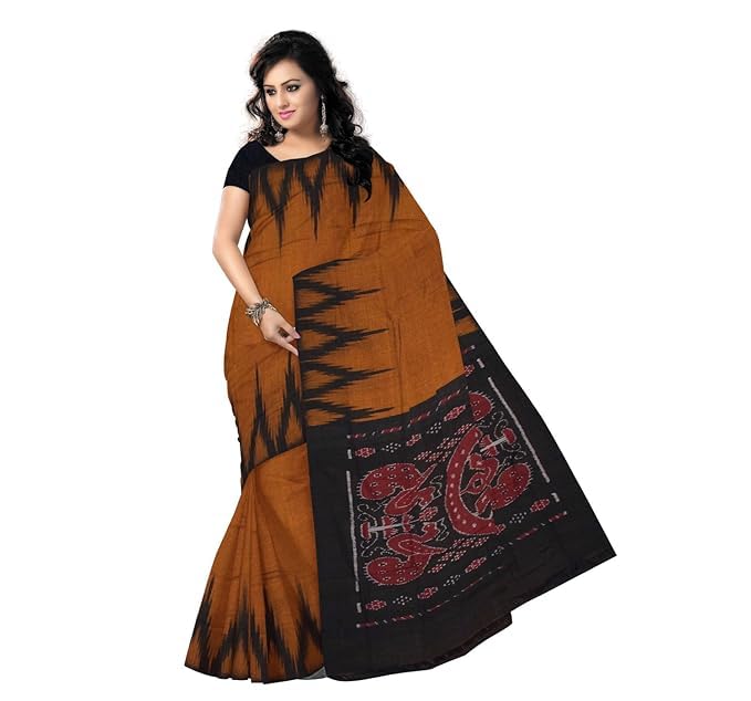 Odisha Sambalpuri Handloom Ikat Women Cotton Saree, Odisha Handloom Handmade Pure Cotton Khandua Saree, Ikkat Orissa Traditional Handloom Saree Without Blouse EMS55 - Saree