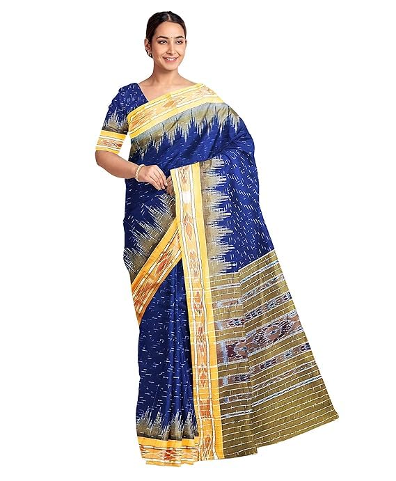 Odisha Sambalpuri Handloom Ikat Women Cotton Saree, Odisha Handloom Handmade Pure Cotton Khandua Saree, Ikkat Orissa Traditional Handloom Saree Without Blouse EMS58 - Saree
