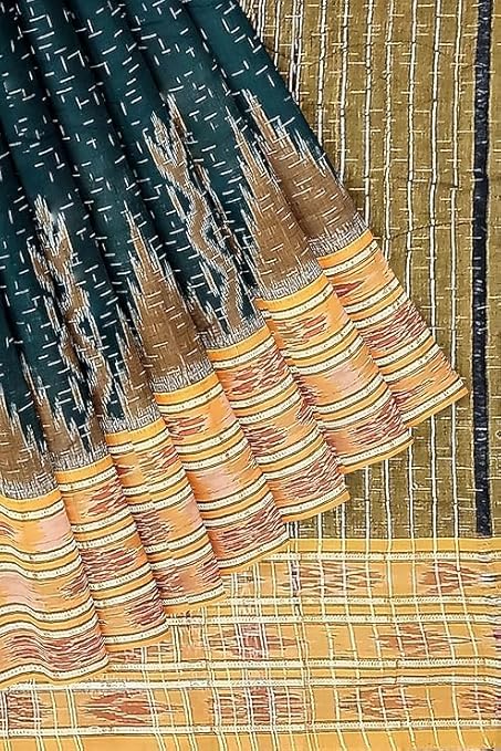 Odisha Sambalpuri Handloom Ikat Women Cotton Saree, Odisha Handloom Handmade Pure Cotton Khandua Saree, Ikkat Orissa Traditional Handloom Saree Without Blouse EMS61 - Saree