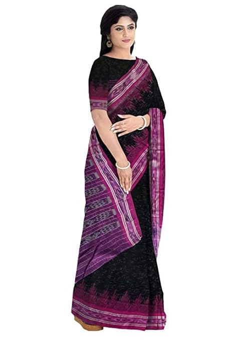 Odisha Sambalpuri Handloom Ikat Women Cotton Saree, Odisha Handloom Handmade Pure Cotton Khandua Saree, Ikkat Orissa Traditional Handloom Saree Without Blouse EMS63 - Saree