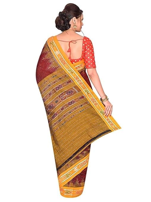 Odisha Sambalpuri Handloom Ikat Women Cotton Saree, Odisha Handloom Handmade Pure Cotton Khandua Saree, Ikkat Orissa Traditional Handloom Saree Without Blouse EMS67 - Saree