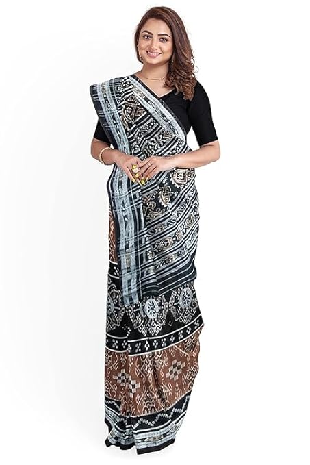 Odisha Sambalpuri Handloom Ikat Women Cotton Saree, Odisha Handloom Handmade Pure Cotton Khandua Saree, Ikkat Orissa Traditional Handloom Saree Without Blouse EMS85 - Saree