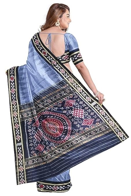Odisha Sambalpuri Handloom Ikat Women Cotton Saree, Odisha Handloom Handmade Pure Cotton Khandua Saree, Ikkat Orissa Traditional Handloom Saree Without Blouse EMS89 - Saree