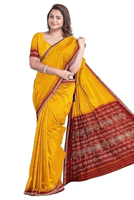 Odisha Sambalpuri Handloom Ikat Women Cotton Saree, Odisha Handloom Handmade Pure Cotton Khandua Saree, Ikkat Orissa Traditional Handloom Saree Without Blouse EMS92 - Saree
