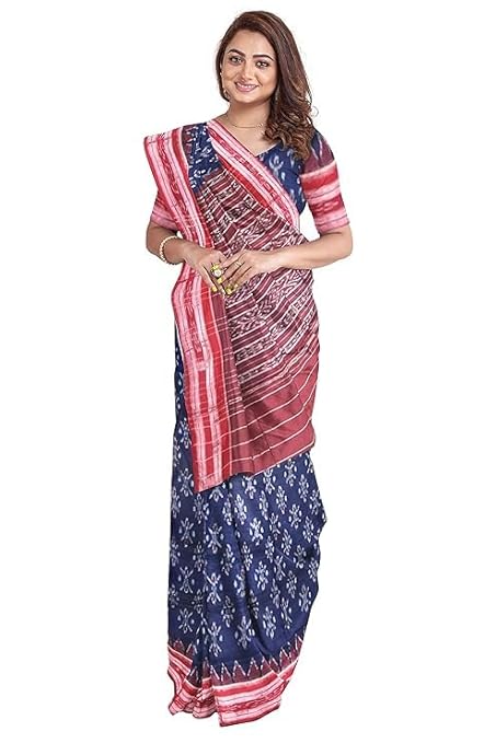 Odisha Sambalpuri Handloom Ikat Women Cotton Saree, Odisha Handloom Handmade Pure Cotton Khandua Saree, Ikkat Orissa Traditional Handloom Saree Without Blouse EMS106 - Saree