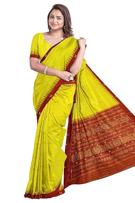 Odisha Sambalpuri Handloom Ikat Women Cotton Saree, Odisha Handloom Handmade Pure Cotton Khandua Saree, Ikkat Orissa Traditional Handloom Saree Without Blouse EMS112 - Saree
