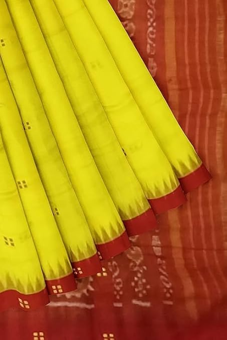 Odisha Sambalpuri Handloom Ikat Women Cotton Saree, Odisha Handloom Handmade Pure Cotton Khandua Saree, Ikkat Orissa Traditional Handloom Saree Without Blouse EMS112 - Saree