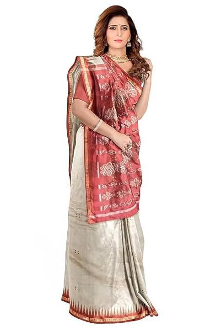 Odisha Sambalpuri Handloom Ikat Women Cotton Saree, Odisha Handloom Handmade Pure Cotton Khandua Saree, Ikkat Orissa Traditional Handloom Saree Without Blouse EMS115 - Saree