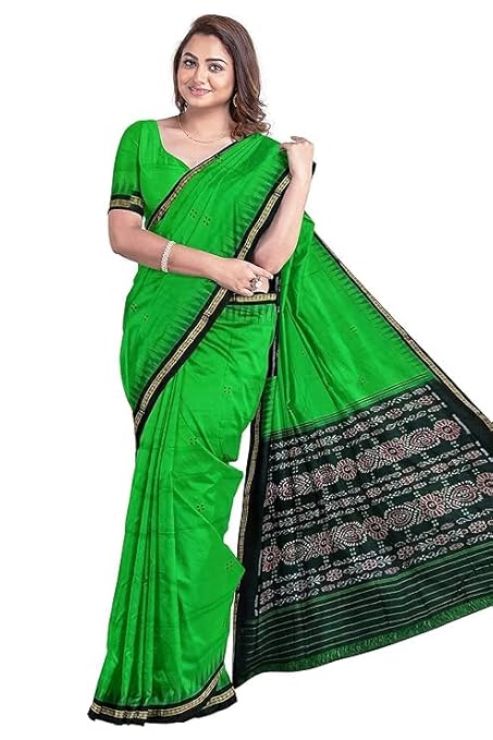 Odisha Sambalpuri Handloom Ikat Women Cotton Saree, Odisha Handloom Handmade Pure Cotton Khandua Saree, Ikkat Orissa Traditional Handloom Saree Without Blouse EMS125 - Saree