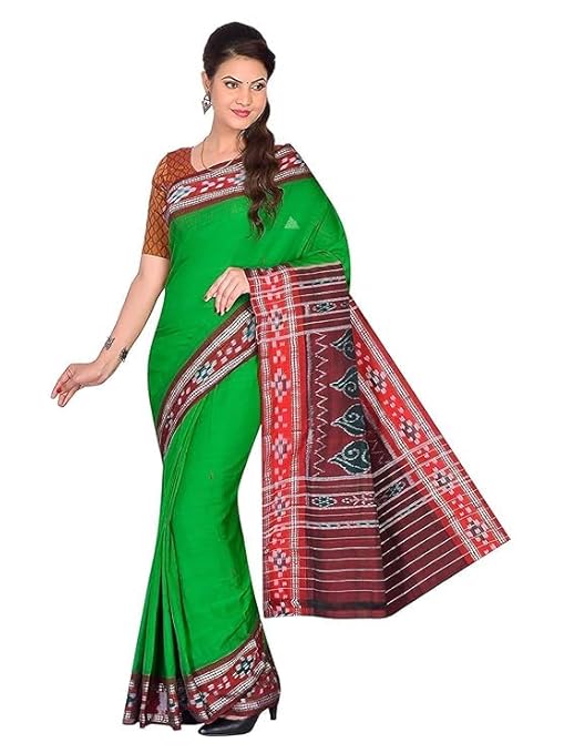 Odisha Sambalpuri Handloom Ikat Women Cotton Saree, Odisha Handloom Handmade Pure Cotton Khandua Saree, Ikkat Orissa Traditional Handloom Saree Without Blouse EMS137 - Saree