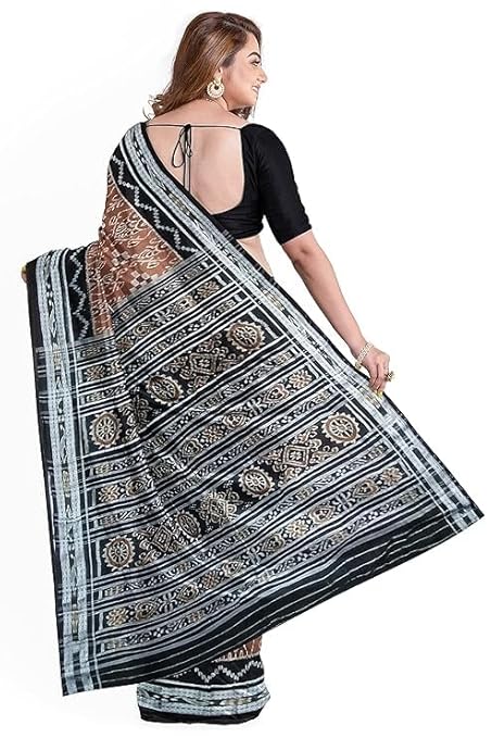 Odisha Sambalpuri Handloom Ikat Women Cotton Saree, Odisha Handloom Handmade Pure Cotton Khandua Saree, Ikkat Orissa Traditional Handloom Saree Without Blouse EMS140 - Saree