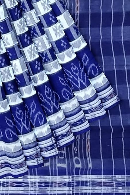 Odisha Sambalpuri Handloom Ikat Women Cotton Saree, Odisha Handloom Handmade Pure Cotton Khandua Saree, Ikkat Orissa Traditional Handloom Saree Without Blouse EMS141 - Saree