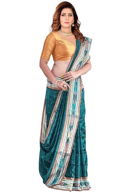 Sambalpuri Handloom Saree Women's Cotton Saree Odisha Handloom Handmade Pure Cotton Khandua Natural Cotton Ikat Sambalpuri Saree For Women Ikat Handloom Saree For Women - Saree
