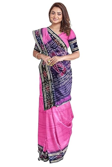 Odisha Sambalpuri Handloom Ikat Women Cotton Saree, Odisha Handloom Handmade Pure Cotton Khandua Saree, Ikkat Orissa Traditional Handloom Saree Without Blouse EMS166 - Saree