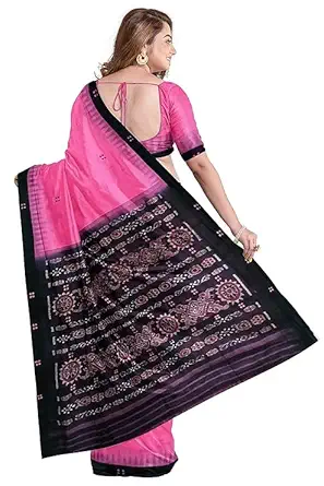Odisha Sambalpuri Handloom Ikat Women Cotton Saree, Odisha Handloom Handmade Pure Cotton Khandua Saree, Ikkat Orissa Traditional Handloom Saree Without Blouse EMS172 - Saree