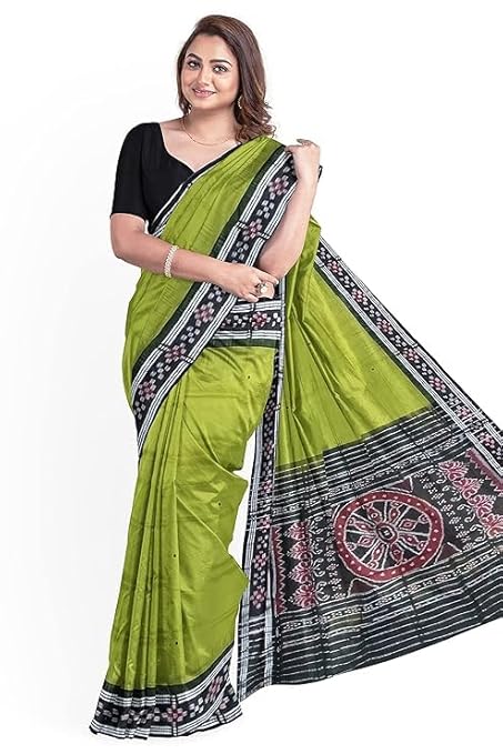 Odisha Sambalpuri Handloom Ikat Women Cotton Saree, Odisha Handloom Handmade Pure Cotton Khandua Saree, Ikkat Orissa Traditional Handloom Saree Without Blouse EMS173 - Saree