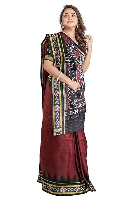 Odisha Sambalpuri Handloom Ikat Women Cotton Saree, Odisha Handloom Handmade Pure Cotton Khandua Saree, Ikkat Orissa Traditional Handloom Saree Without Blouse EMS175 - Saree