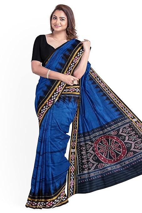 Odisha Sambalpuri Handloom Ikat Women Cotton Saree, Odisha Handloom Handmade Pure Cotton Khandua Saree, Ikkat Orissa Traditional Handloom Saree Without Blouse EMS177 - Saree