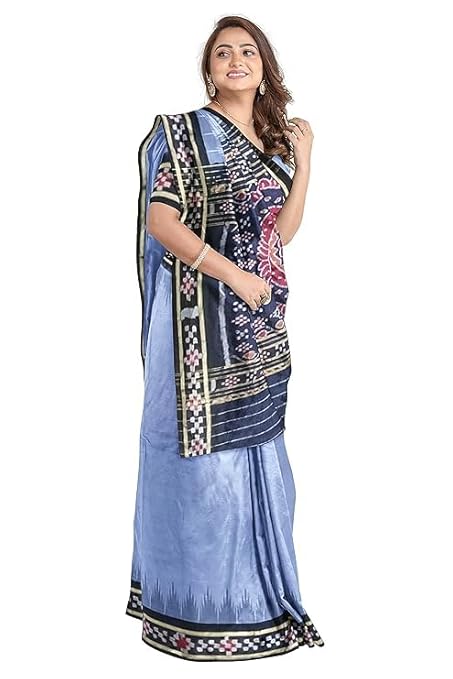 Odisha Sambalpuri Handloom Ikat Women Cotton Saree, Odisha Handloom Handmade Pure Cotton Khandua Saree, Ikkat Orissa Traditional Handloom Saree Without Blouse EMS181 - Saree