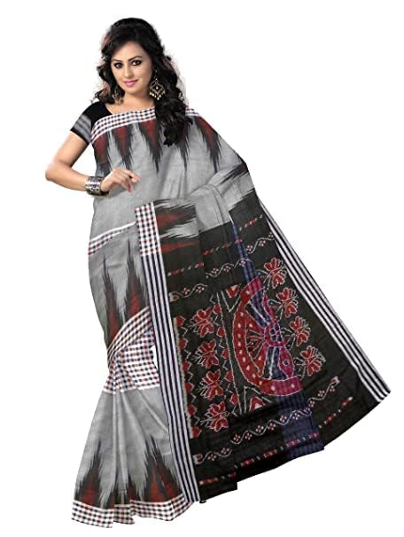 Odisha Sambalpuri Handloom Ikat Women Cotton Saree, Odisha Handloom Handmade Pure Cotton Khandua Saree, Ikkat Orissa Traditional Handloom Saree Without Blouse EMS183 - Saree