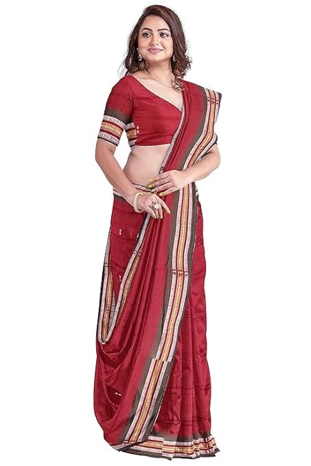Utkal Handloom Saree Women's Cotton Saree Odisha Handloom Handmade Pure Cotton Khandua Natural Cotton Ikat Sambalpuri Saree For Women Ikat Handloom Saree For Women - Saree