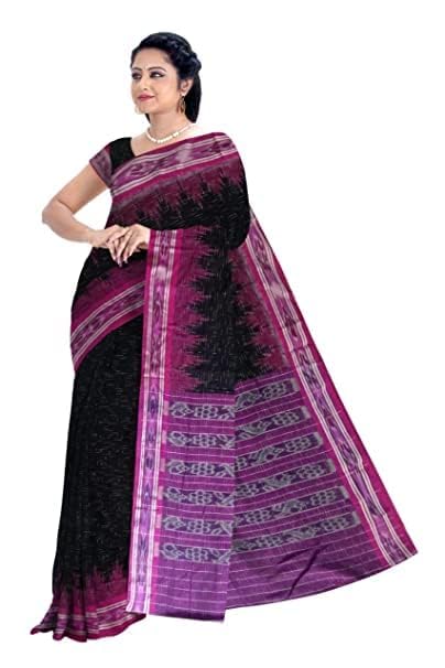 Odisha Sambalpuri Handloom Ikat Women Cotton Saree, Odisha Handloom Handmade Pure Cotton Khandua Saree, Ikkat Orissa Traditional Handloom Saree Without Blouse EMS191 - Saree