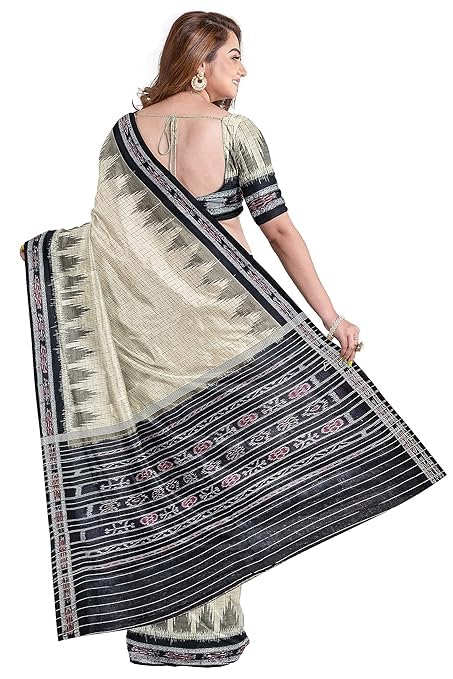 Odisha Sambalpuri Handloom Ikat Women Cotton Saree, Odisha Handloom Handmade Pure Cotton Khandua Saree, Ikkat Orissa Traditional Handloom Saree Without Blouse EMS194 - Saree