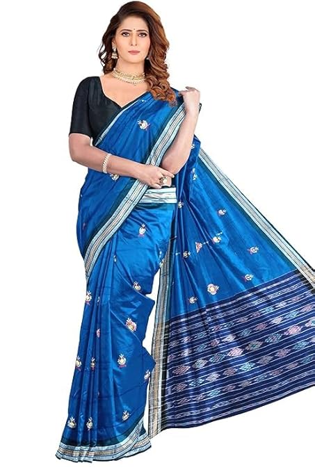 Odisha Sambalpuri Handloom Ikat Women Cotton Saree, Odisha Handloom Handmade Pure Cotton Khandua Saree, Ikkat Orissa Traditional Handloom Saree Without Blouse EMS195 - Saree