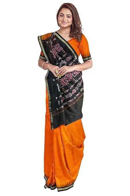 Odisha Sambalpuri Handloom Ikat Women Cotton Saree, Odisha Handloom Handmade Pure Cotton Khandua Saree, Ikkat Orissa Traditional Handloom Saree Without Blouse EMS196 - Saree