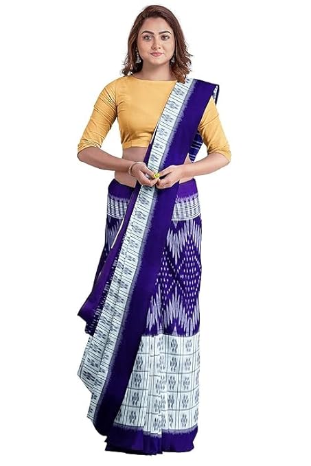 Odisha Sambalpuri Handloom Ikat Women Cotton Saree, Odisha Handloom Handmade Pure Cotton Khandua Saree, Ikkat Orissa Traditional Handloom Saree Without Blouse EMS198 - Saree