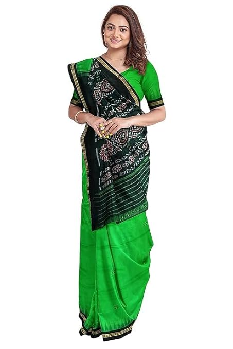 Odisha Sambalpuri Handloom Ikat Women Cotton Saree, Odisha Handloom Handmade Pure Cotton Khandua Saree, Ikkat Orissa Traditional Handloom Saree Without Blouse EMS201 - Saree