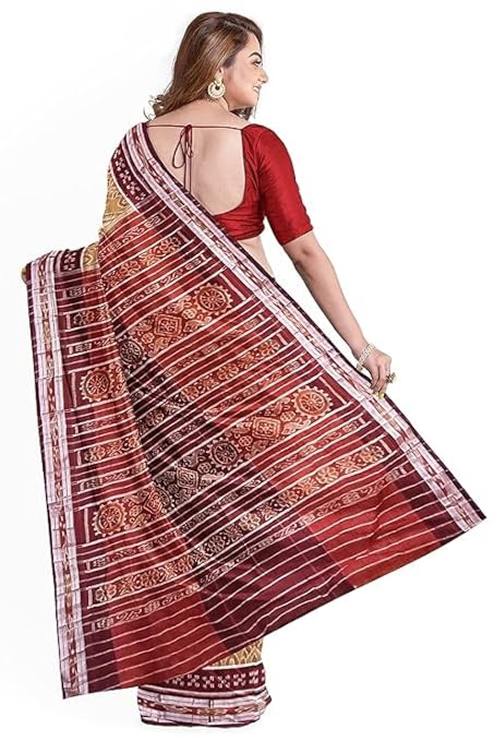 Odisha Sambalpuri Handloom Ikat Women Cotton Saree, Odisha Handloom Handmade Pure Cotton Khandua Saree, Ikkat Orissa Traditional Handloom Saree Without Blouse EMS213 - Saree