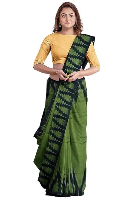 Odisha Sambalpuri Handloom Ikat Women Cotton Saree, Odisha Handloom Handmade Pure Cotton Khandua Saree, Ikkat Orissa Traditional Handloom Saree Without Blouse EMS206 - Saree