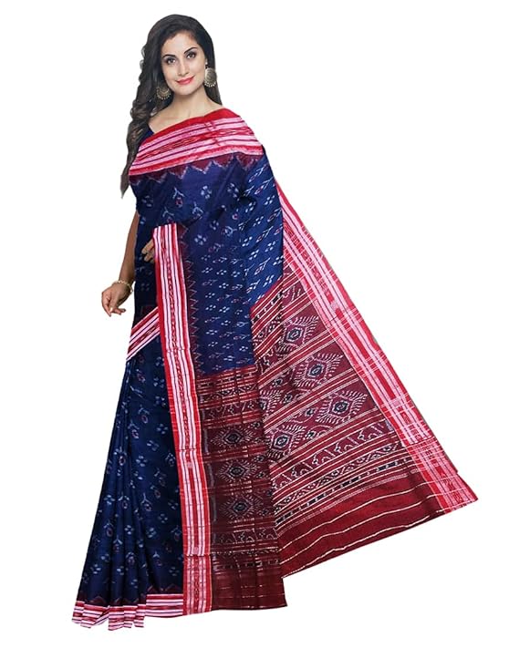 Odisha Sambalpuri Handloom Ikat Women Cotton Saree, Odisha Handloom Handmade Pure Cotton Khandua Saree, Ikkat Orissa Traditional Handloom Saree Without Blouse - Saree by Utkal Handlooms