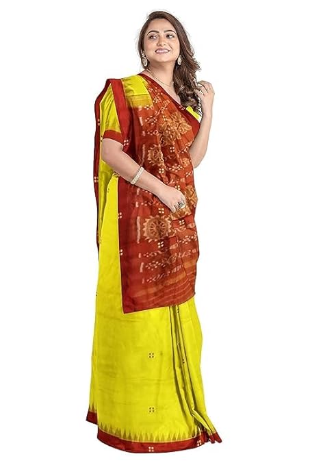 Odisha Sambalpuri Handloom Ikat Women Cotton Saree, Odisha Handloom Handmade Pure Cotton Khandua Saree, Ikkat Orissa Traditional Handloom Saree Without Blouse 122 - Saree by Utkal Handlooms