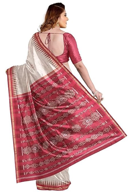 Odisha Sambalpuri Handloom Ikat Women Cotton Saree, Odisha Handloom Handmade Pure Cotton Khandua Saree, Ikkat Orissa Traditional Handloom Saree Without Blouse 122 - Saree by Utkal Handlooms