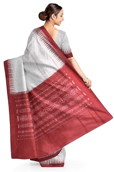 Odisha Sambalpuri Handloom Ikat Women Cotton Saree, Odisha Handloom Handmade Pure Cotton Khandua Saree, Ikkat Orissa Traditional Handloom Saree Without Blouse 122 - Saree by Utkal Handlooms