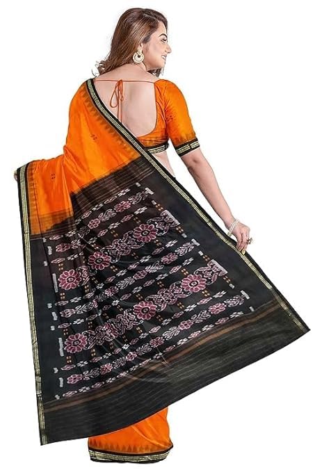 Odisha Sambalpuri Handloom Ikat Women Cotton Saree, Odisha Handloom Handmade Pure Cotton Khandua Saree, Ikkat Orissa Traditional Handloom Saree Without Blouse 122 - Saree by Utkal Handlooms