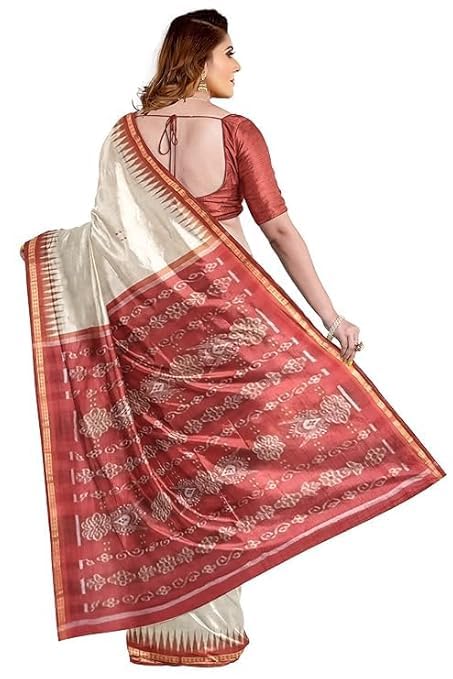 Odisha Sambalpuri Handloom Ikat Women Cotton Saree, Odisha Handloom Handmade Pure Cotton Khandua Saree, Ikkat Orissa Traditional Handloom Saree Without Blouse 122 - Saree by Utkal Handlooms