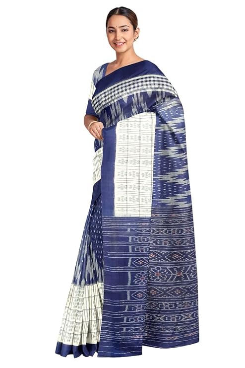 Odisha Sambalpuri Handloom Ikat Women Cotton Saree, Odisha Handloom Handmade Pure Cotton Khandua Saree, Ikkat Orissa Traditional Handloom Saree Without Blouse 133 - Saree by Utkal Handlooms