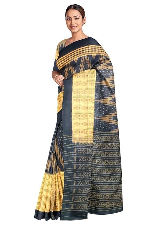 Odisha Sambalpuri Handloom Ikat Women Cotton Saree, Odisha Handloom Handmade Pure Cotton Khandua Saree, Ikkat Orissa Traditional Handloom Saree Without Blouse 133 - Saree by Utkal Handlooms