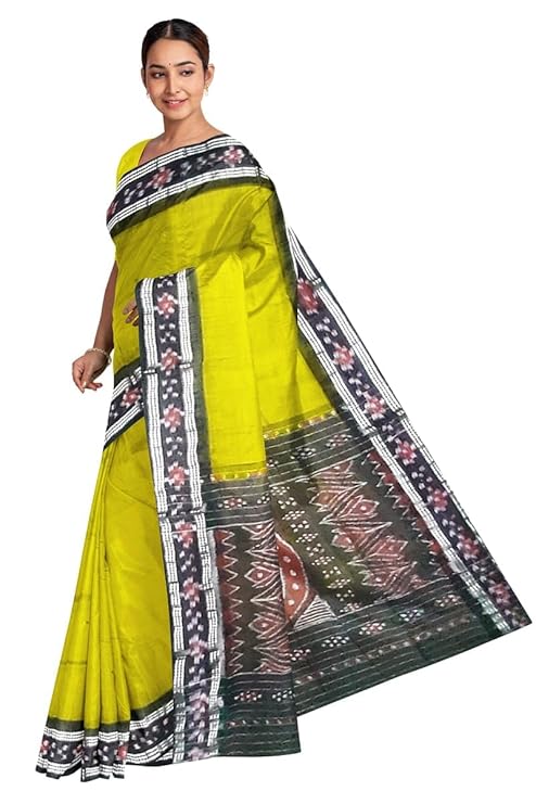 Odisha Sambalpuri Handloom Ikat Women Cotton Saree, Odisha Handloom Handmade Pure Cotton Khandua Saree, Ikkat Orissa Traditional Handloom Saree Without Blouse 166 - Saree by Utkal Handlooms