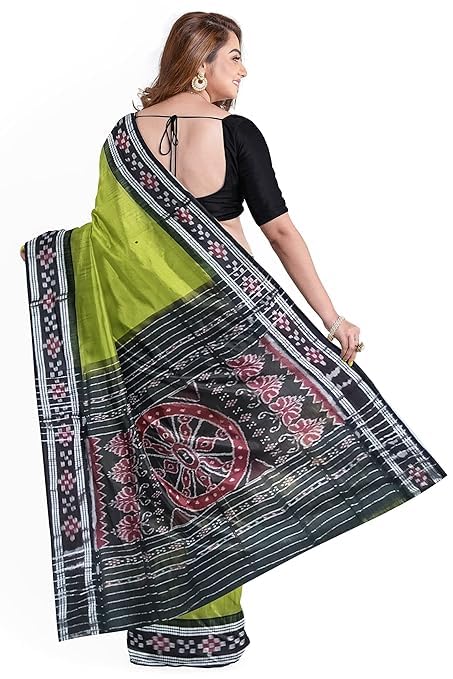 Odisha Sambalpuri Handloom Ikat Women Cotton Saree, Odisha Handloom Handmade Pure Cotton Khandua Saree, Ikkat Orissa Traditional Handloom Saree Without Blouse 166 - Saree by Utkal Handlooms