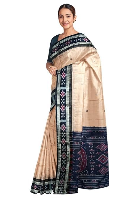 Odisha Sambalpuri Handloom Ikat Women Cotton Saree, Odisha Handloom Handmade Pure Cotton Khandua Saree, Ikkat Orissa Traditional Handloom Saree Without Blouse 177 - Saree by Utkal Handlooms